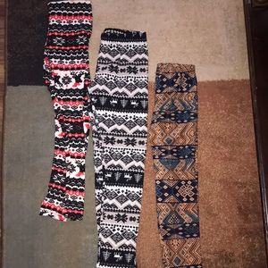 3pair size large fuzzy leggings
